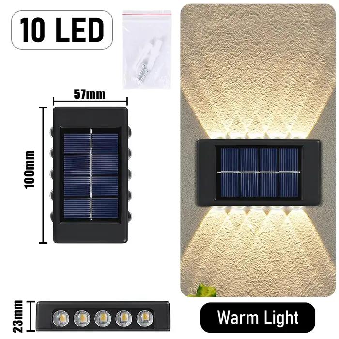10 LED lampe murale solaire extérieure étanche lumière à énergie solaire haut et bas éclairer la mai