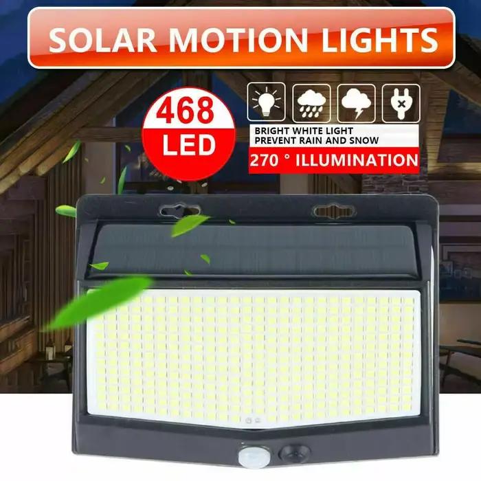 Lampe solaire d'extérieur à 468 LED avec détecteur de mouvement PIR, étanche, 62 Sunlight, lampadair