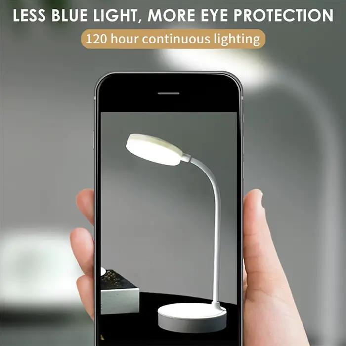 Lampe de bureau LED Portable prise USB alimentée par batterie Support de lampe de Table 3 couleurs g