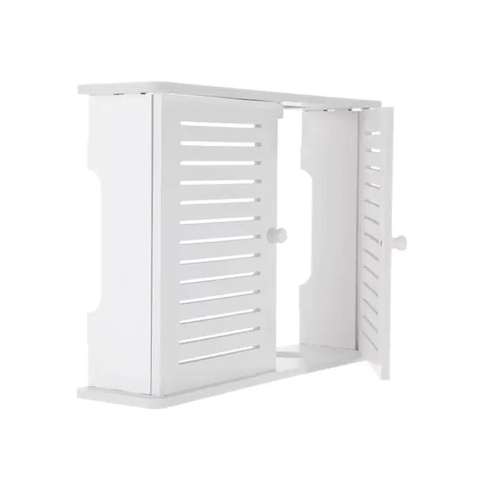 Étagère de rangement pour routeur Wifi sans fil, boîte de rangement murale suspendue en bois et plas