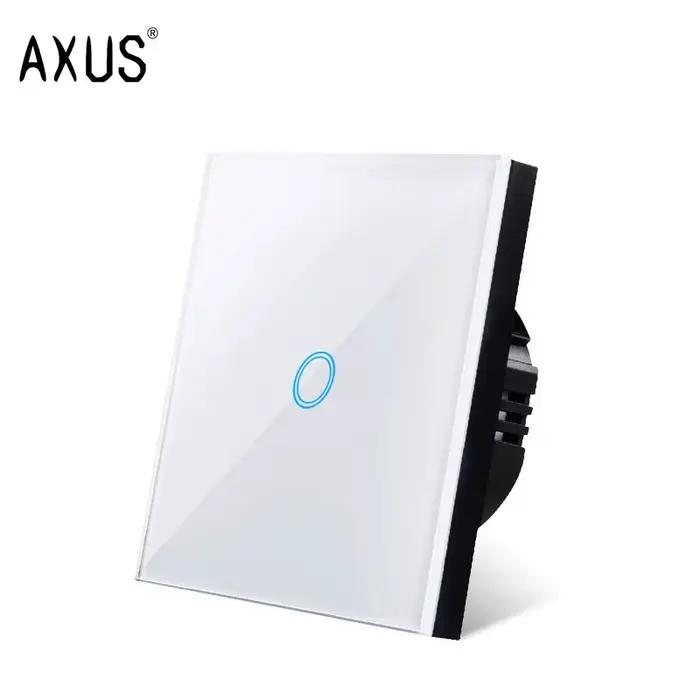 AXUS EU interrupteur tactile AC100-240V alimentation LED 1/2/3 Gang panneau de verre cristal appliqu