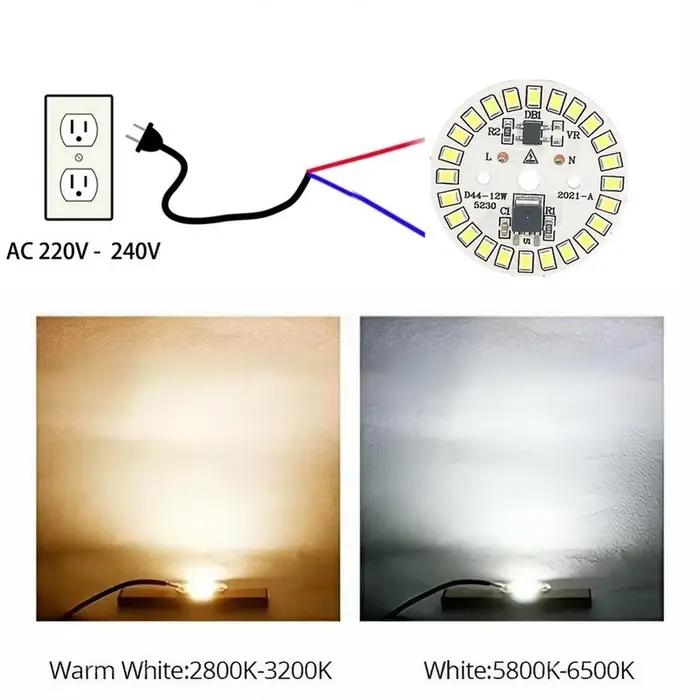 10 pcs/lot puce LED pour lampe ampoule 3 W 5 W 7 W 9 W 12 W 15 W SMD 2835 perles de lumière rondes A