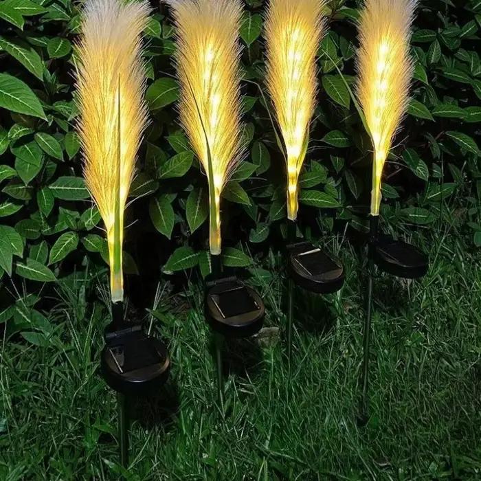 1-4 LED lampes de jardin solaires en plein air étanche Reed lumière lampe à énergie solaire cour de