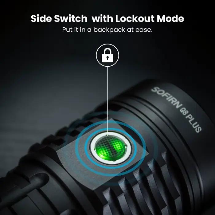 Sofirn Q8 Plus lampe de poche LED Super puissante 16000lm USB C Rechargeable 21700 torche Anduril 2.