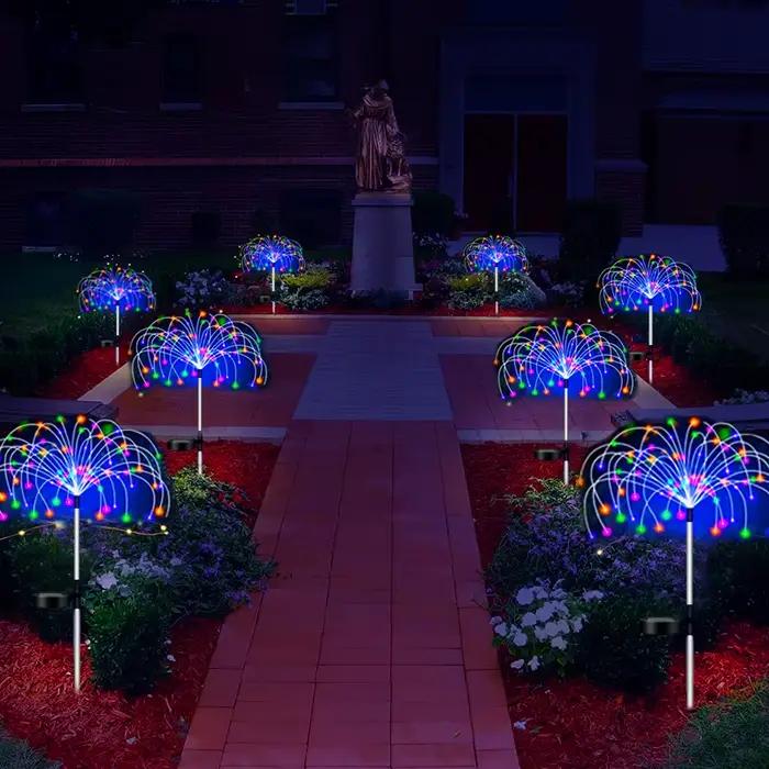 Solaire LED feu d'artifice fée lumières extérieur étanche décoration de jardin pelouse voie lampe so