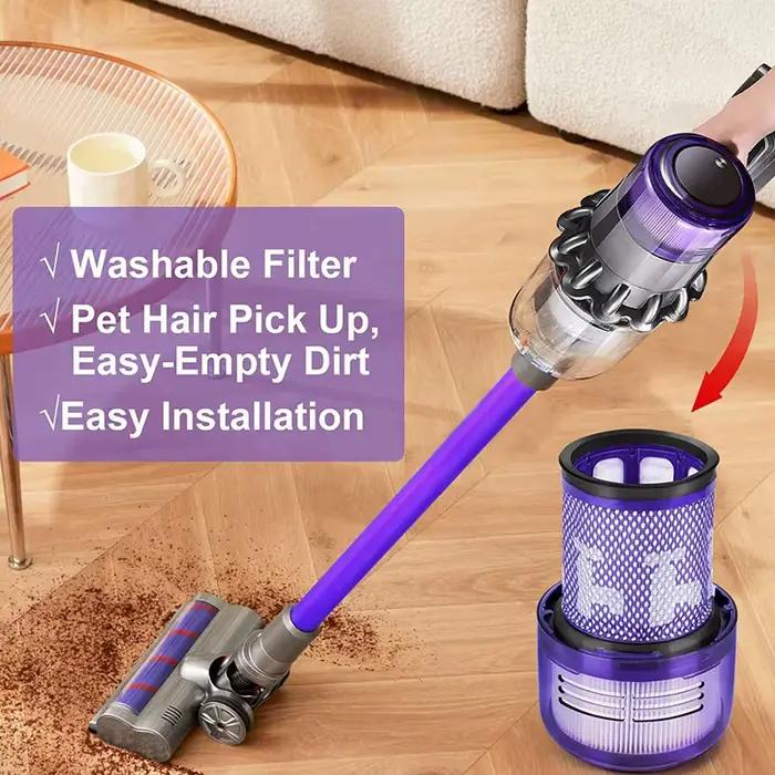 Filtres lavables pour aspirateur sans fil Dyson V12 Slim Detect absolu, filtre HEPA, pièces de recha