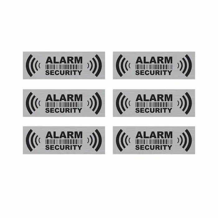 Autocollants de signe d'iode d'alarme de sécurité, décalcomanies en vinyle, 2.9 "* 1", 6 pièces