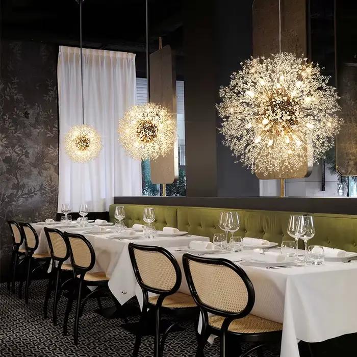 Luminaires suspendus LED modernes en forme de pissenlit pour salon, salle à manger, chambre à couche