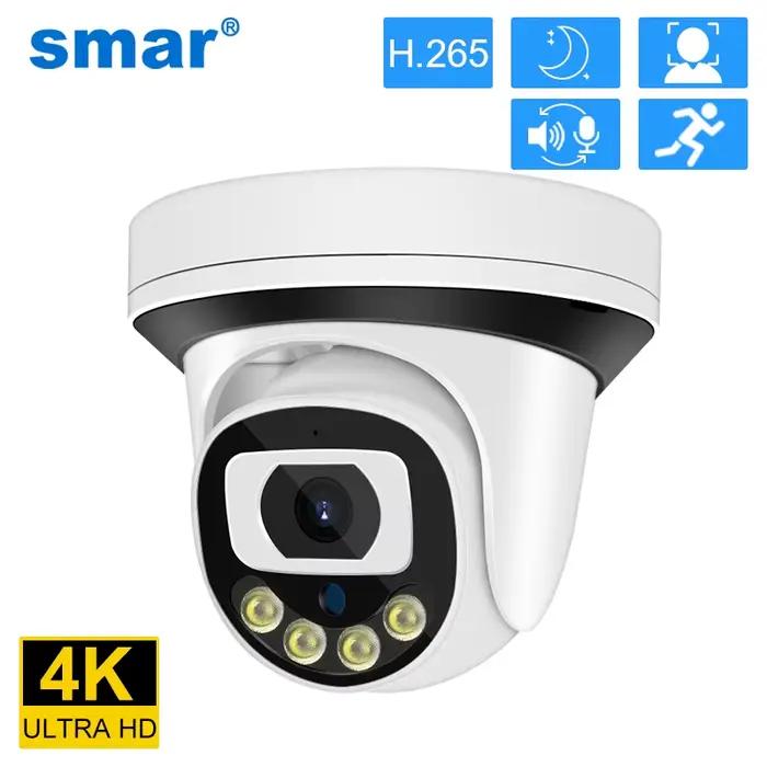 Smar 4K 8MP 5MP 4MP 3MP dôme POE caméra Ai visage détecter Microphone intégré caméra IP de sécurité