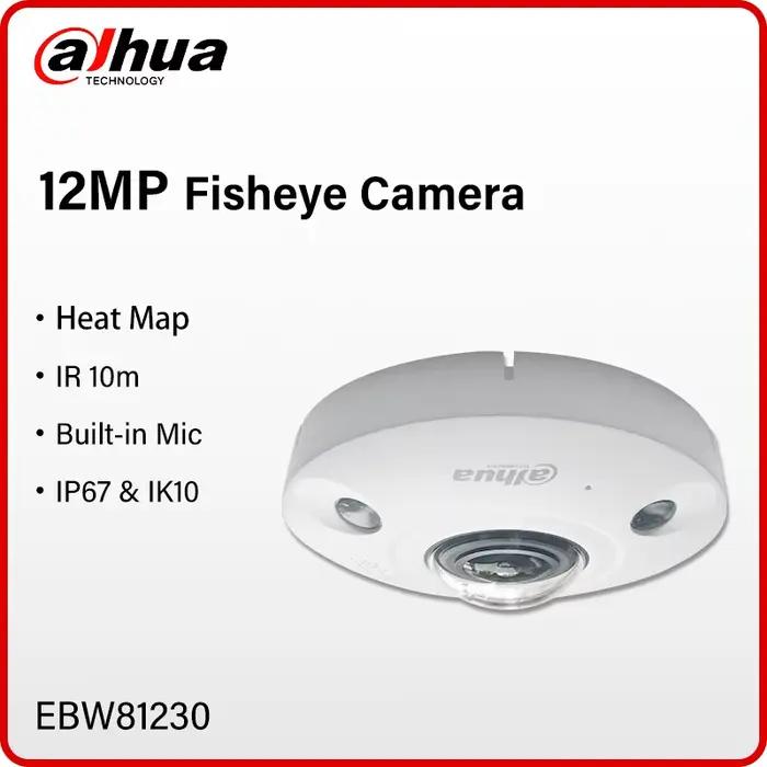 Caméra Fisheye IR réseau Dahua 12MP 360° ° Caméra de sécurité panoramique IR 10m avec alarme et po