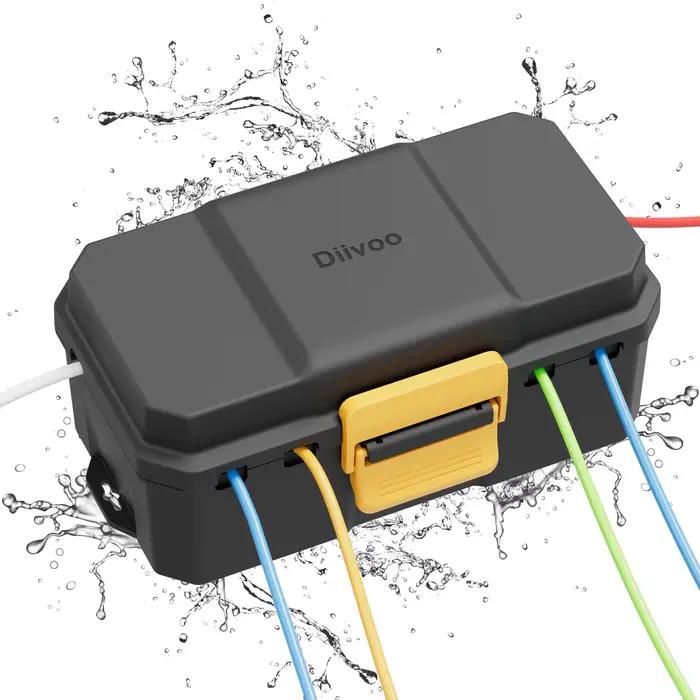 Diivoo-Boîtier électrique étanche extérieur, 6 prises de connexion de câble, protection du boîtier,