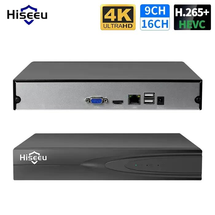 Hiseeu – caméra de sécurité H.265 + IP CCTV NVR, enregistreur vidéo et Audio 8CH 16CH 32CH 4K 8MP 5M