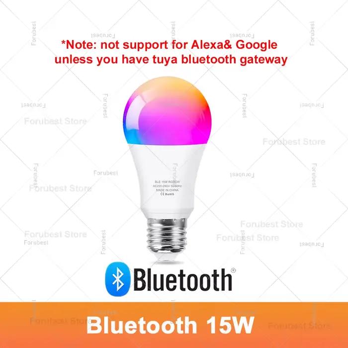 Tuya – ampoule LED intelligente E27 RGB CW 15W 20W, WiFi, Bluetooth, éclairage de décoration pour la