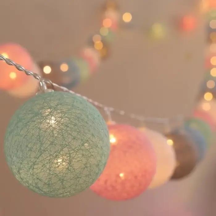 10/20/40 LED coton USB boules chaîne noël fée lumières nouveauté chaîne de lampe pour la maison en p