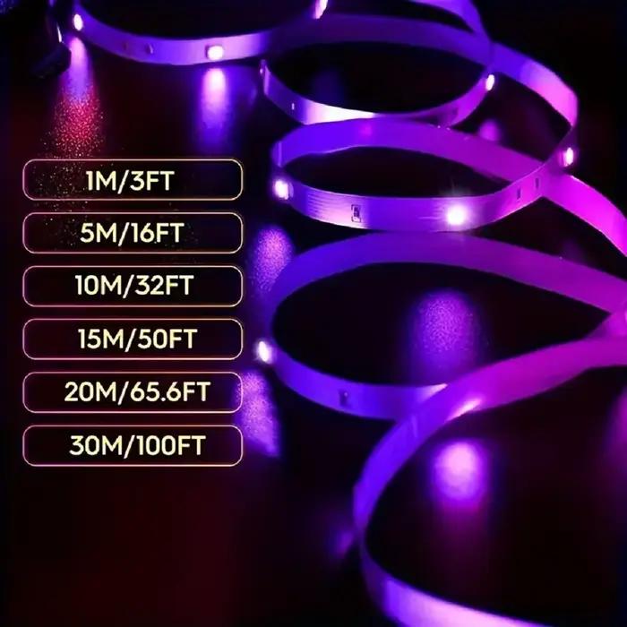 Bande lumineuse LED 5050 RGB, Bluetooth, décor pour salle LED 10m 15m 20m 30m PC TV rétro-éclairage