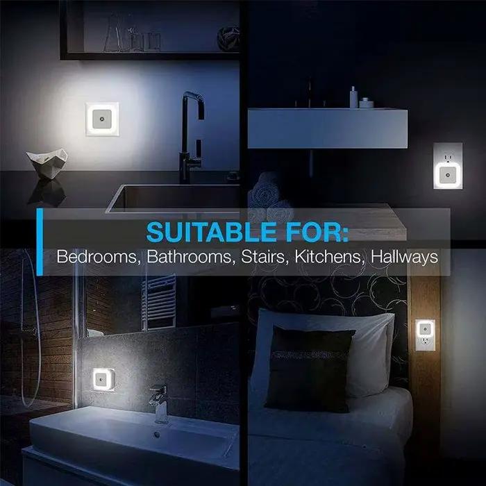 Veilleuse LED sans fil Mini mur mignon Plug-in capteur automatique lampe de chevet pour chambre cham