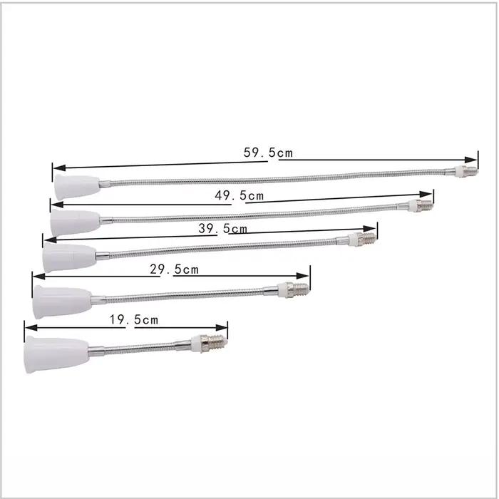 360 ℃ Coude E14 à E27 support de lampe allongé ampoule LED Base lampe douille 195mm 295mm 395m 495
