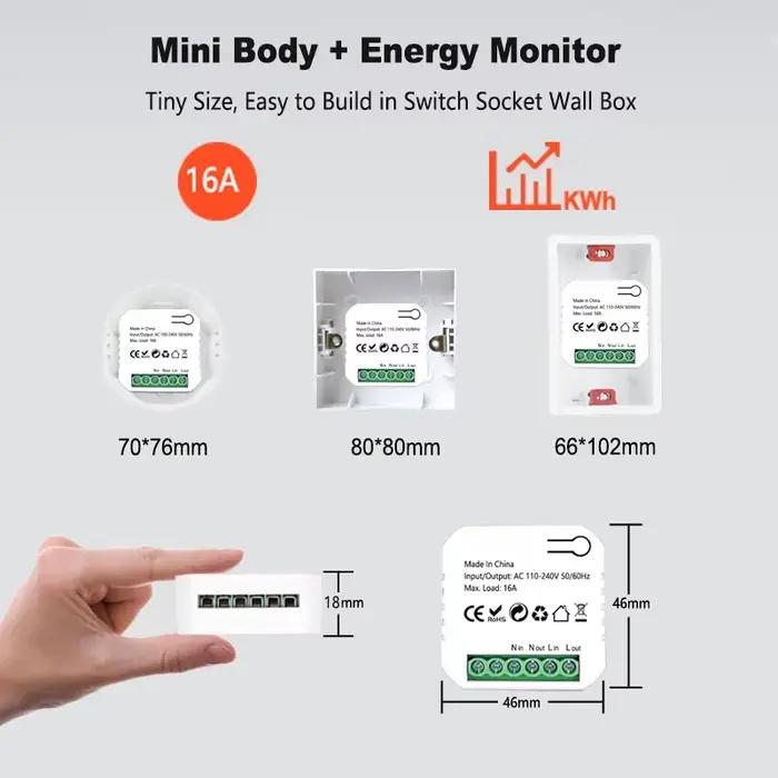 Module de commutation de prise ZigBee, mini-interrupteur intelligent avec moniteur d'énergie, minute