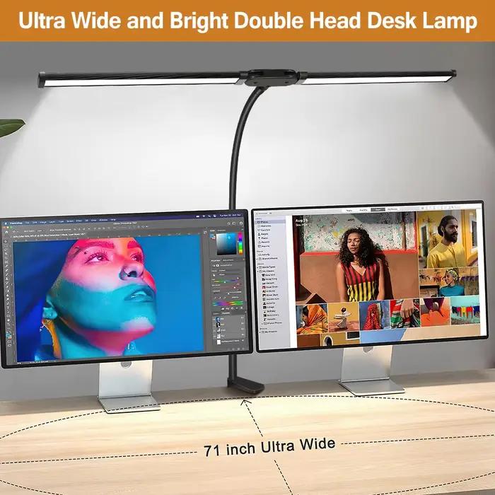 Double tête LED Clip Type télécommande lampe de bureau lampe de lecture lampe de bureau lampe de bur