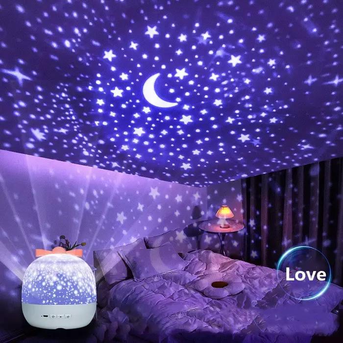 Projecteur étoilé veilleuse rotative ciel lune lampe galaxie lampe maison chambre décoration Starlig