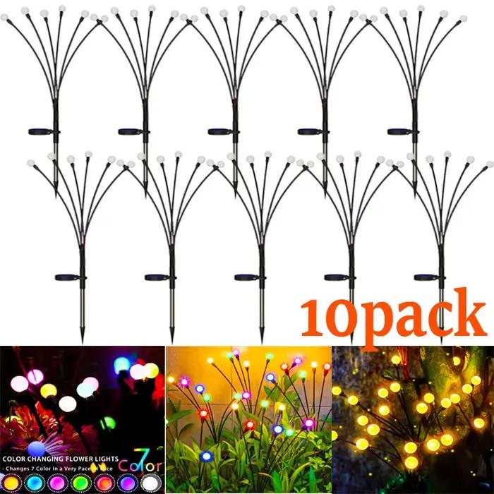 Paquet de 10 lampes de jardin solaires extérieures nouveau Design de feuille amélioré lumières solai
