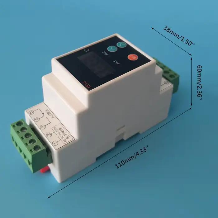 AC90~260V -40~110 ℃ Thermostat sur Rail Din avec capteur, sortie relais bidirectionnelle, contrôle