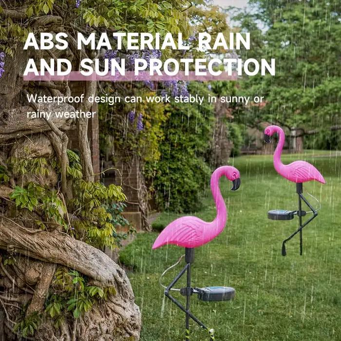 Lumière solaire de flamant rose lumière extérieure de décoration de cour LED de jardin imperméable l