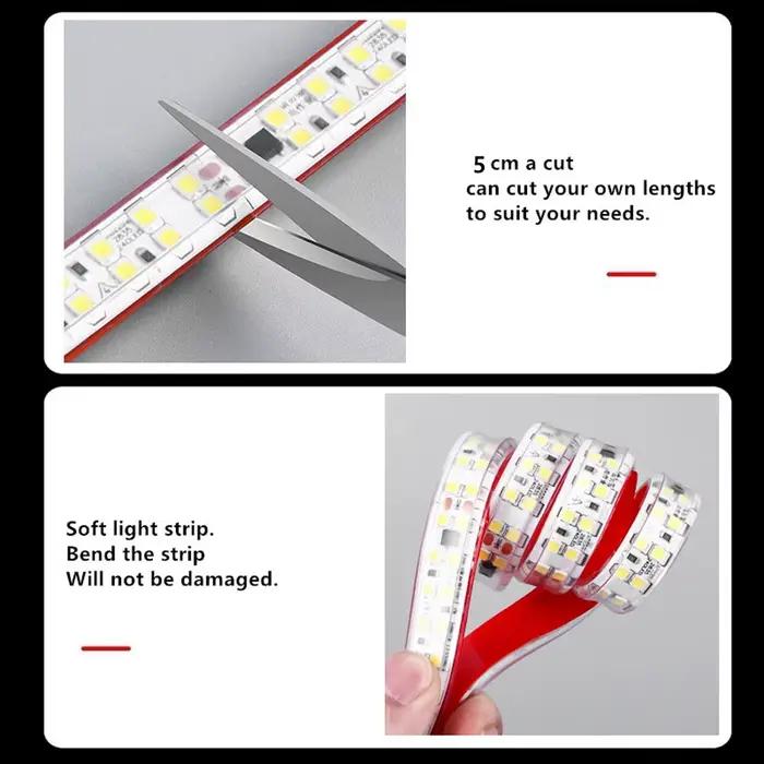 Bande lumineuse LED pour l'extérieur, étanche IP67, 220 V, 2835 120/240 gible/M 1M-30M