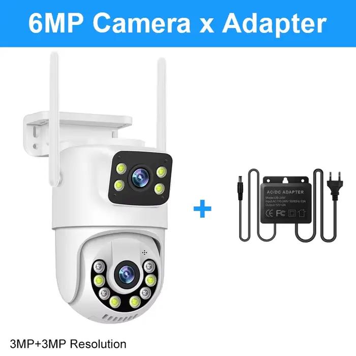 Smar-Caméra de surveillance extérieure PTZ IP WiFi HD 6MP, dispositif de sécurité sans fil, avec sui