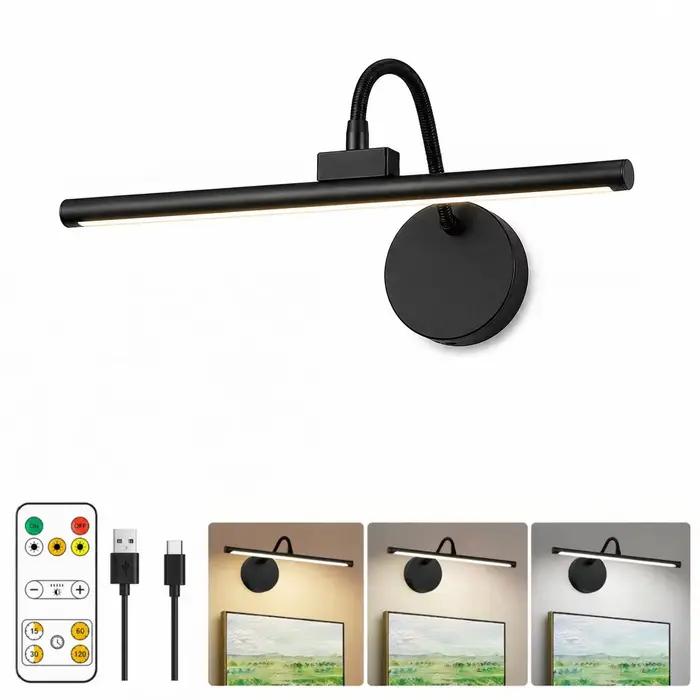 Lampe à LED sans fil pour tableau avec télécommande, 360° ° Lampe murale magnétique réglable, rech