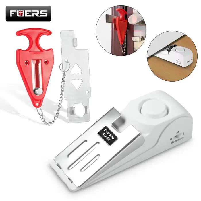 Système d'alarme d'arrêt de porte sans fil 120dB avec serrure de porte Kit de sécurité domestique sy