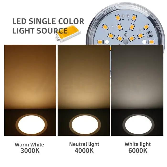 Plafonnier Ultra fin à intensité variable, Spot rond, pour armoire de cuisine, DC 12V 2W 3W 5W 3000K