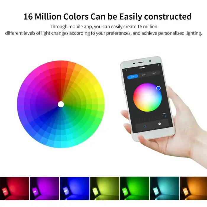 TUYA RGB Projecteur Smart APP Contrôle Vocal RGBCW CCT 3000-6500K 30W 50W 100W 220V AC Pour Garden P