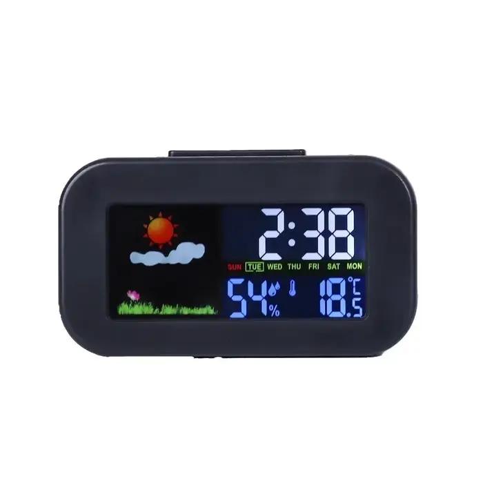 Horloge de station météo avec affichage couleur – Moniteur de température et d'humidité, rétroéclair