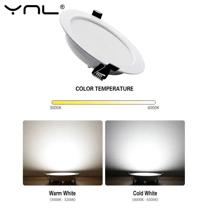 7W 9W 12W 15W 18W Spot LED Downlight AC 220V 240V étanche blanc chaud blanc froid cuisine ronde lamp