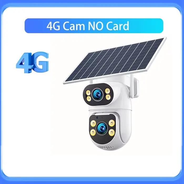 Caméra solaire Yoosee AOV 4G extérieure 8MP 3 objectifs 3 écrans Détection humaine PIR Caméras étanc