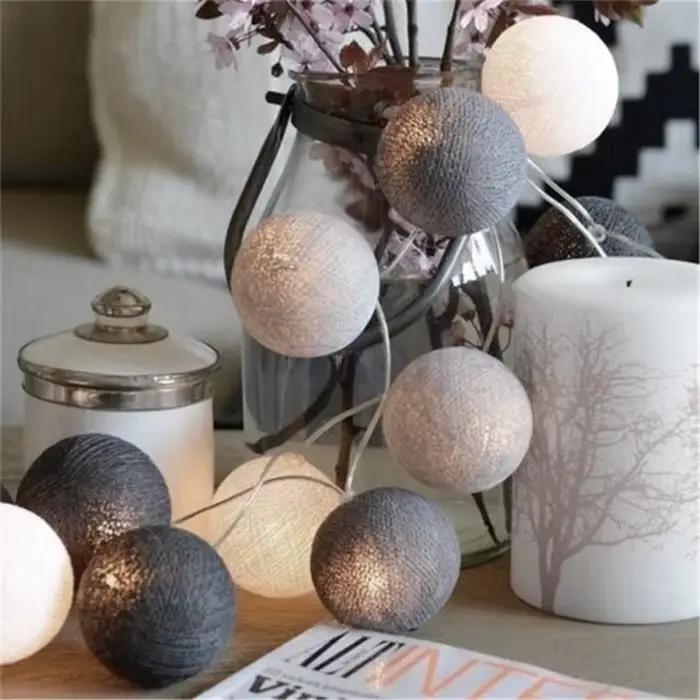 10/20/40 LED coton USB boules chaîne noël fée lumières nouveauté chaîne de lampe pour la maison en p