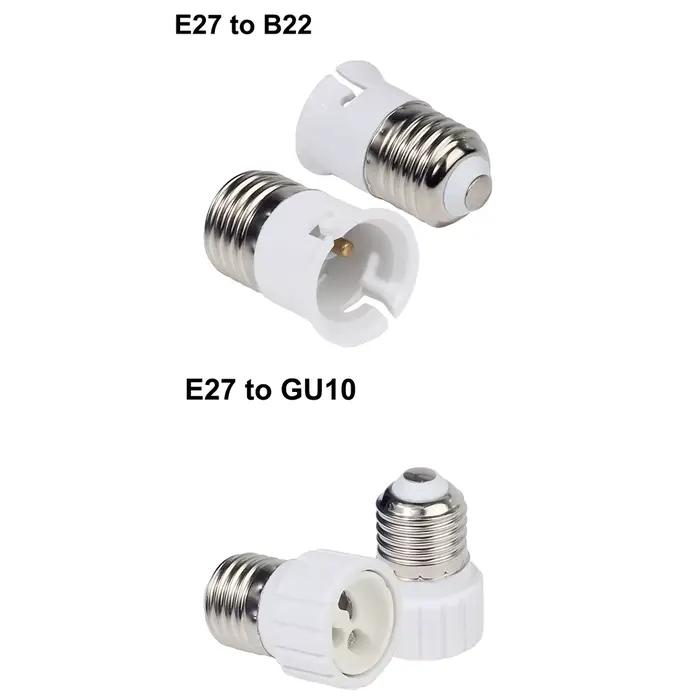 Convertisseur d'ampoule E27 mâle à E12 E14 E40 B22 MR16 G4 G9 GU10 femelle