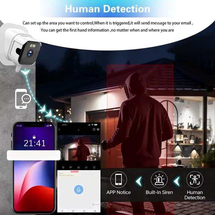 O-Kam Pro 5MP double bande Mini caméra IP fenêtre sans fil Installation facile réseau sécurisé lumière noire vision nocturne détection de mouvement