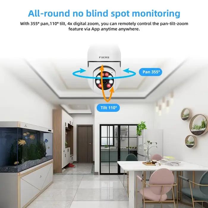 Ampoule E27 caméra de Surveillance couleur Vision nocturne automatique suivi humain Zoom moniteur de sécurité
