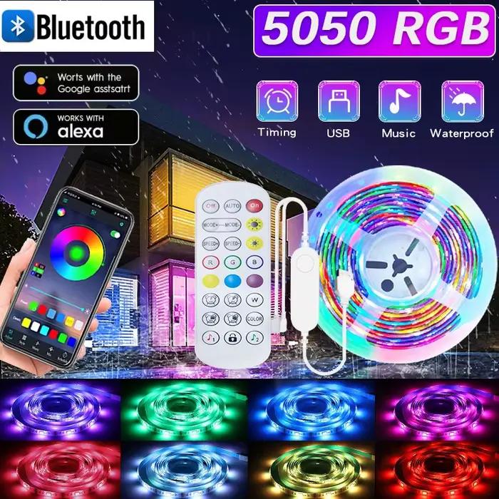 BANDE LED RGB 1-30M/100FT 5050 CONTRÔLE WIFI SYCHRONISATION MUSICALE INTÉRIEUR SOIREE ANNEE FETE ANNUAIRE OCCASIONNAL