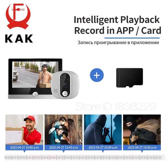 KAK visionneuse de porte caméra WiFi Tuya SmartLife APP 1080P judas numérique