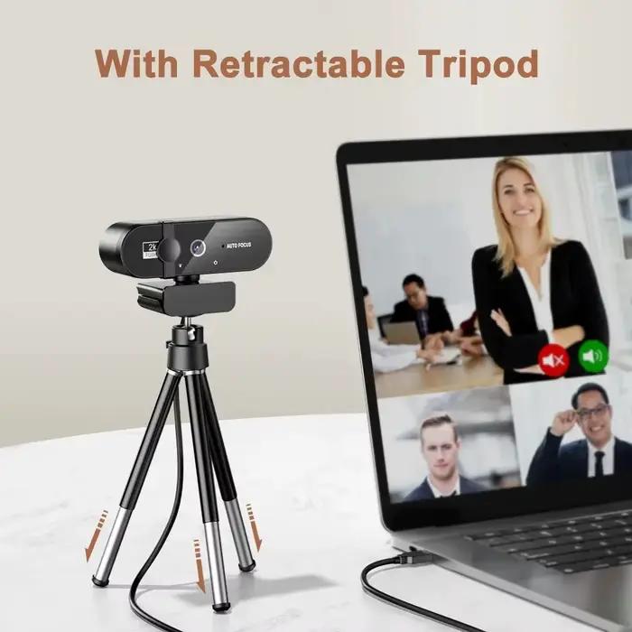 Webcam 4K dtvane avec mise au point automatique et microphone intégré pour visioconférences et cours en ligne