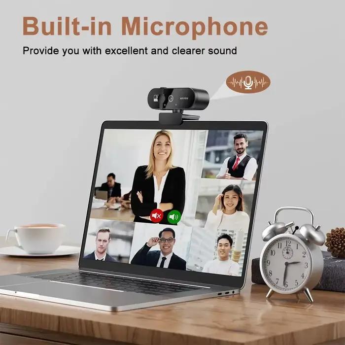 Webcam 4K dtvane avec mise au point automatique et microphone intégré pour visioconférences et cours en ligne
