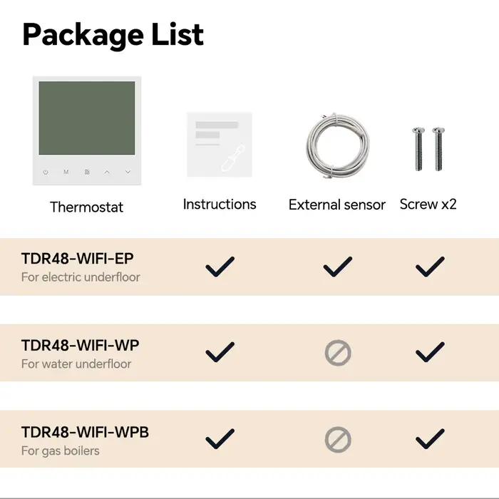 Thermostat WiFi pour chauffage électrique/à eau/à gaz