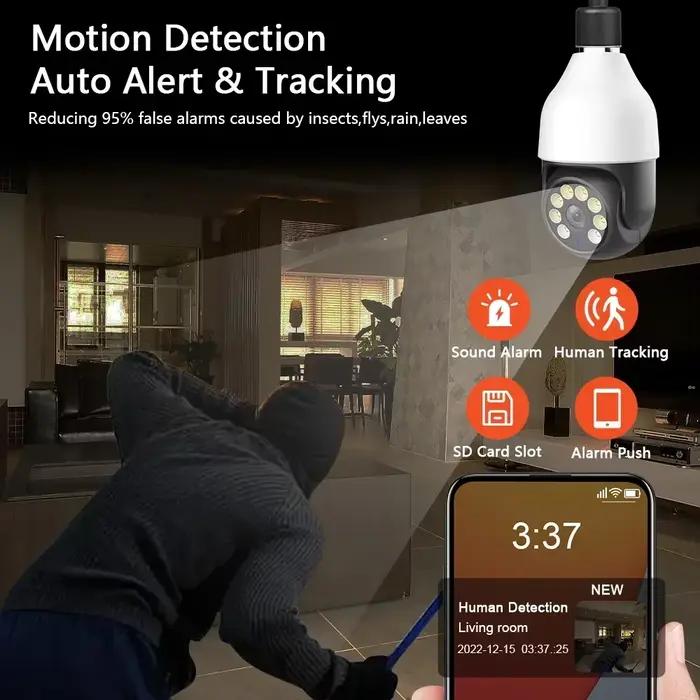 Caméra IP WiFi Tuya HD 5MP 2.4G/5GHz PTZ avec suivi automatique