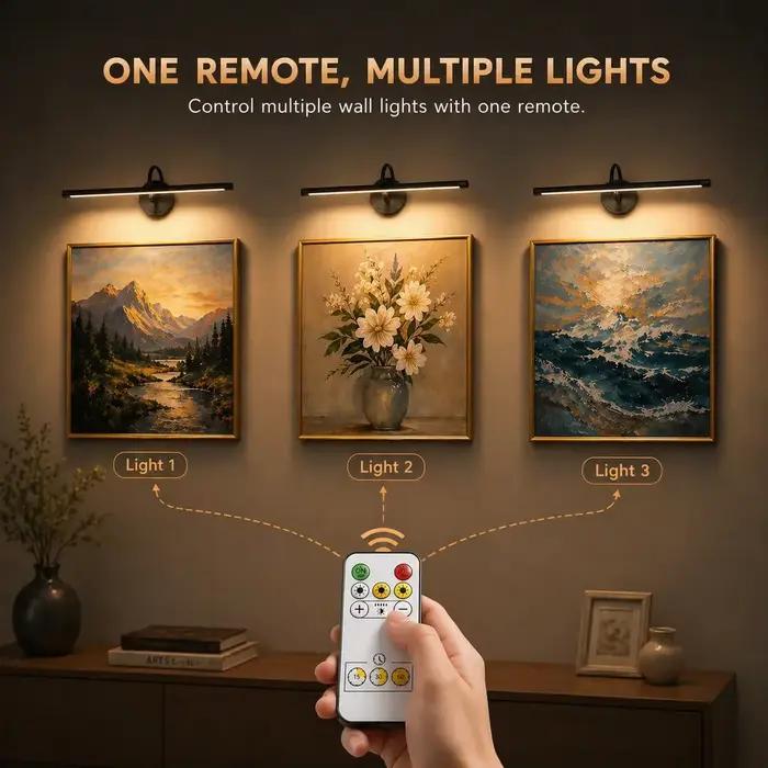 Lampe à LED sans fil pour tableau avec télécommande