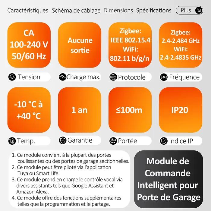 Contrôleur Intelligent de Portail Mini Tuya 16A avec WiFi et Zigbee