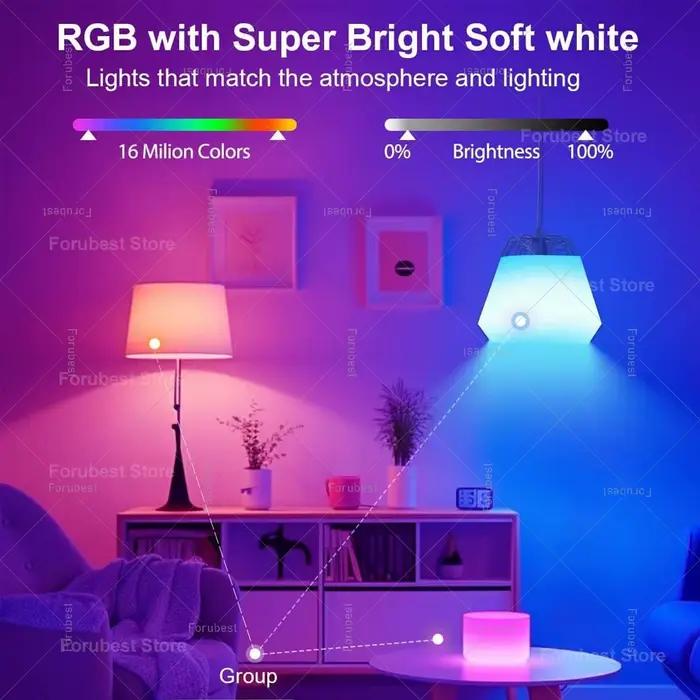 Tuya – ampoule LED intelligente E27 RGB CW 15W 20W
