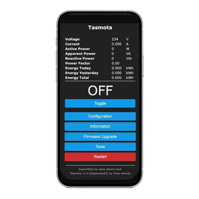 Tasmota Matter MQTT ESP32C3 Mini relais surveillance de puissance 10A fonctionne avec Home Assistant